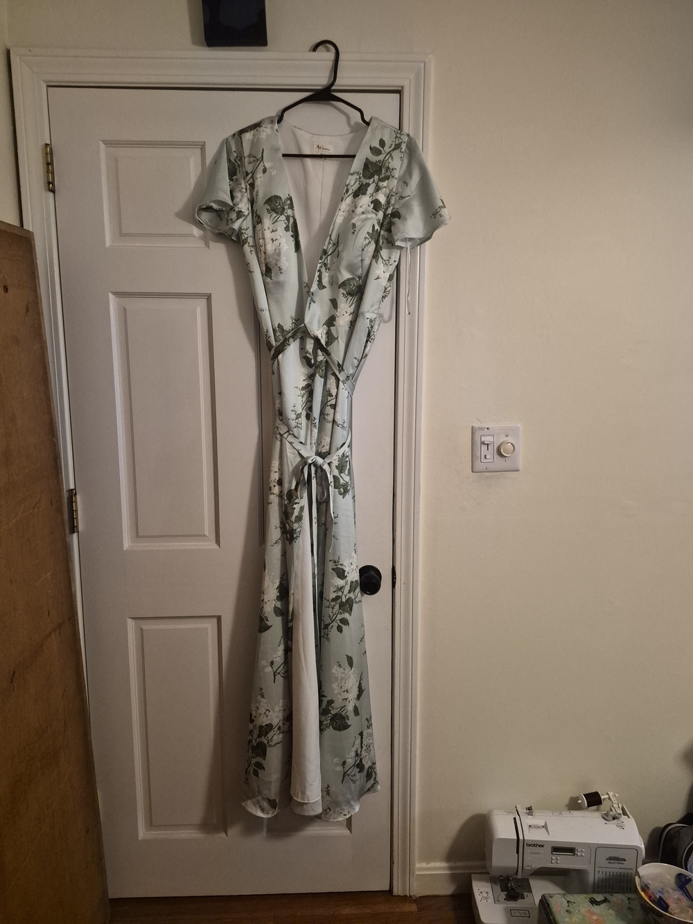 Floral Wrap Maxi Dress in Mint Green